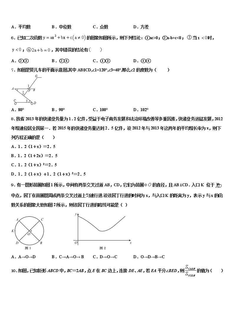 2022届福建省长泰县中考考前最后一卷数学试卷含解析第2页