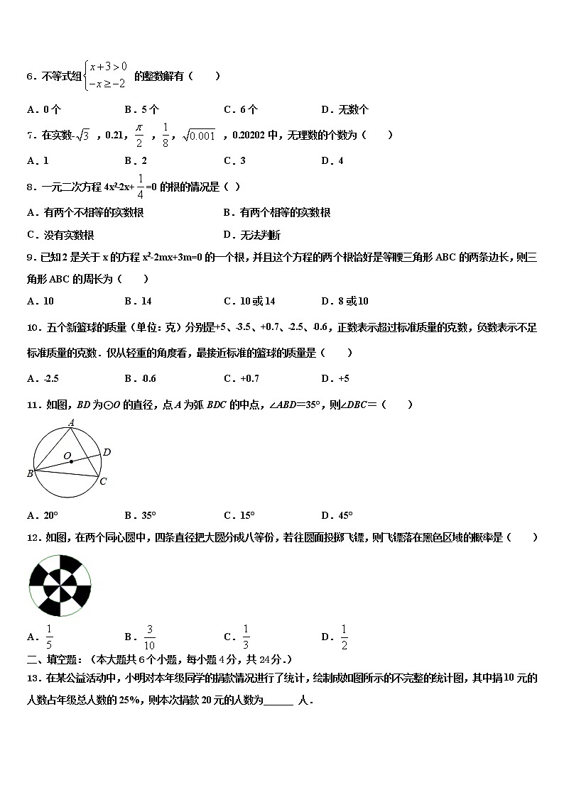 2022届甘肃省平凉市庄浪县中考数学最后冲刺浓缩精华卷含解析02