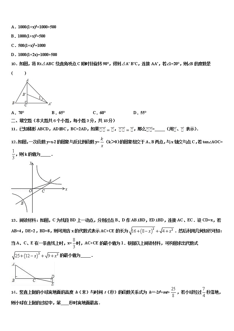 2022届贵州省沿河县九校初中数学毕业考试模拟冲刺卷含解析03