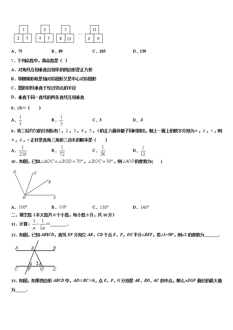 2022届河北省保定市高阳县中考数学模拟试题含解析02