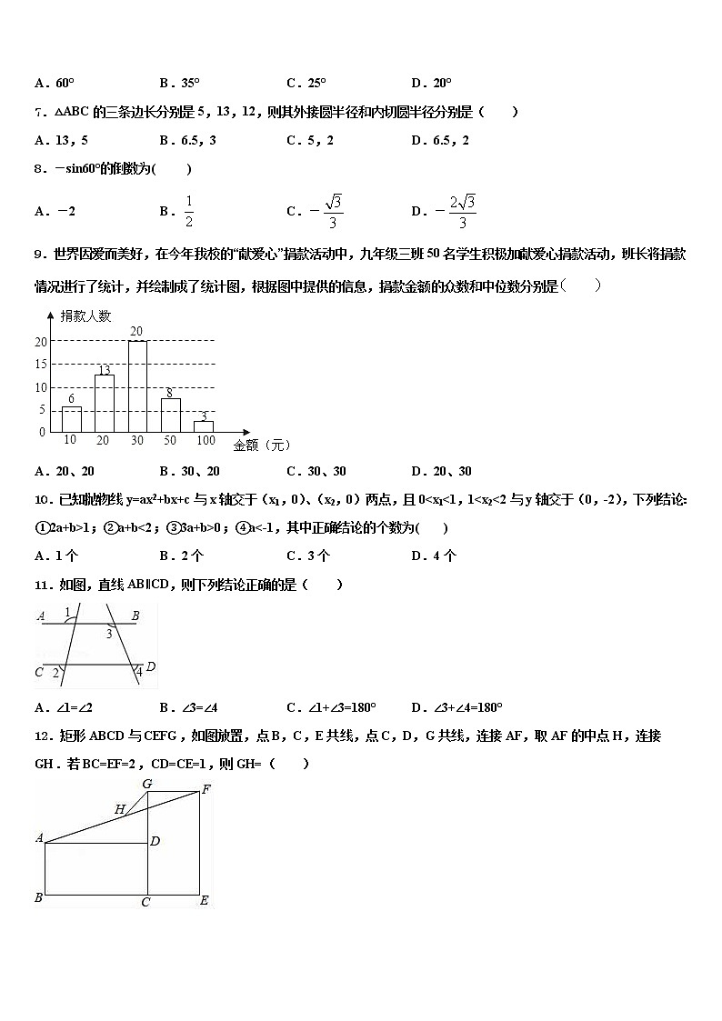 2022届贵州省六盘水市水城县文泰学校十校联考最后数学试题含解析02