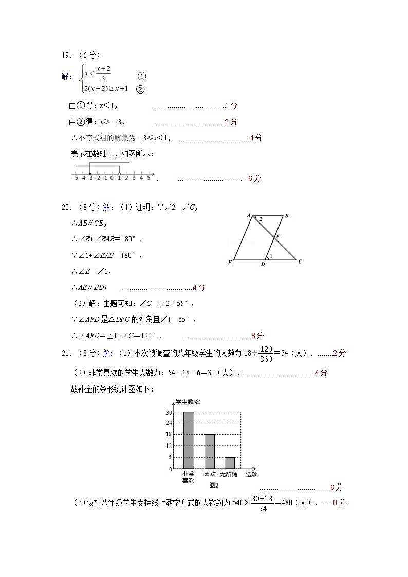 2021-2022七下期末考试数学答案第2页