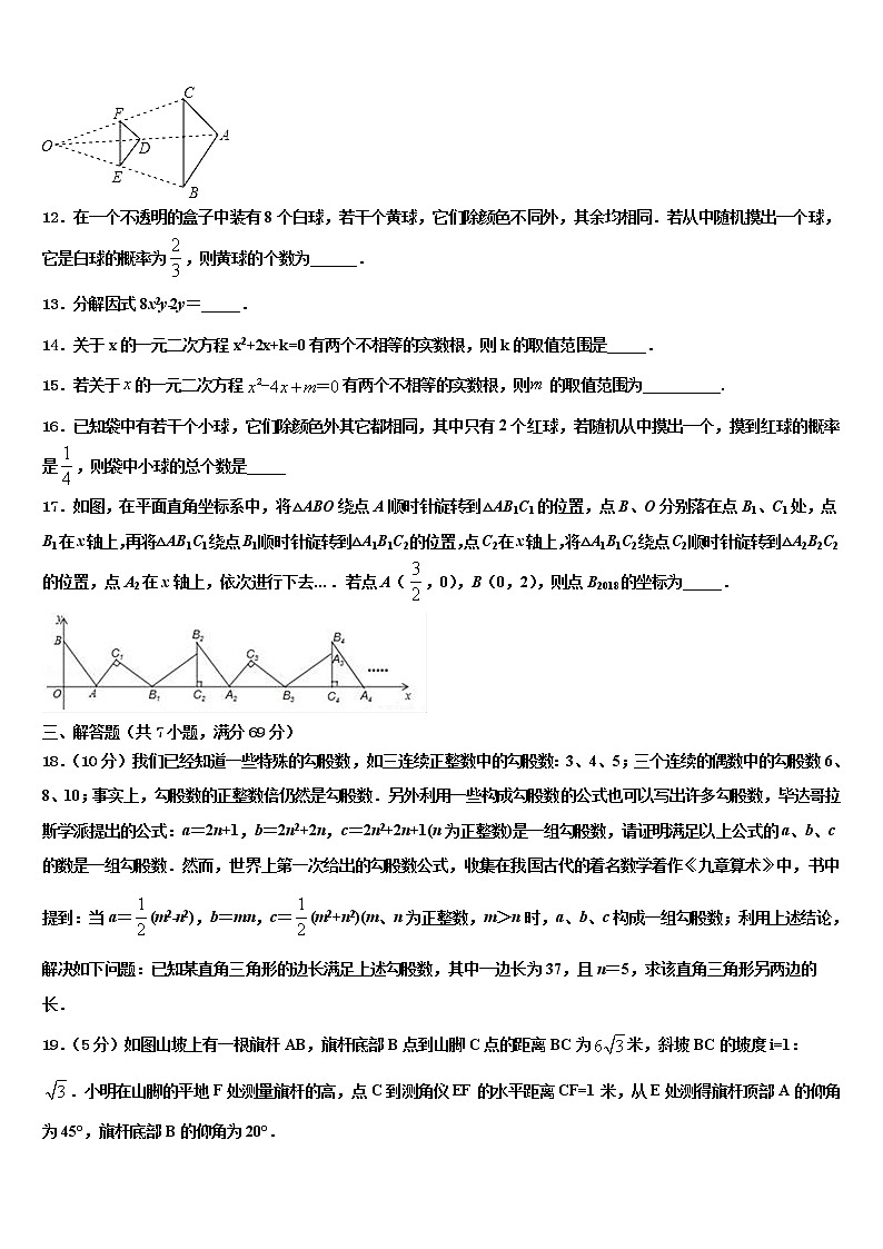2022届安徽省阜阳市郁文中学中考数学最后冲刺浓缩精华卷含解析第3页