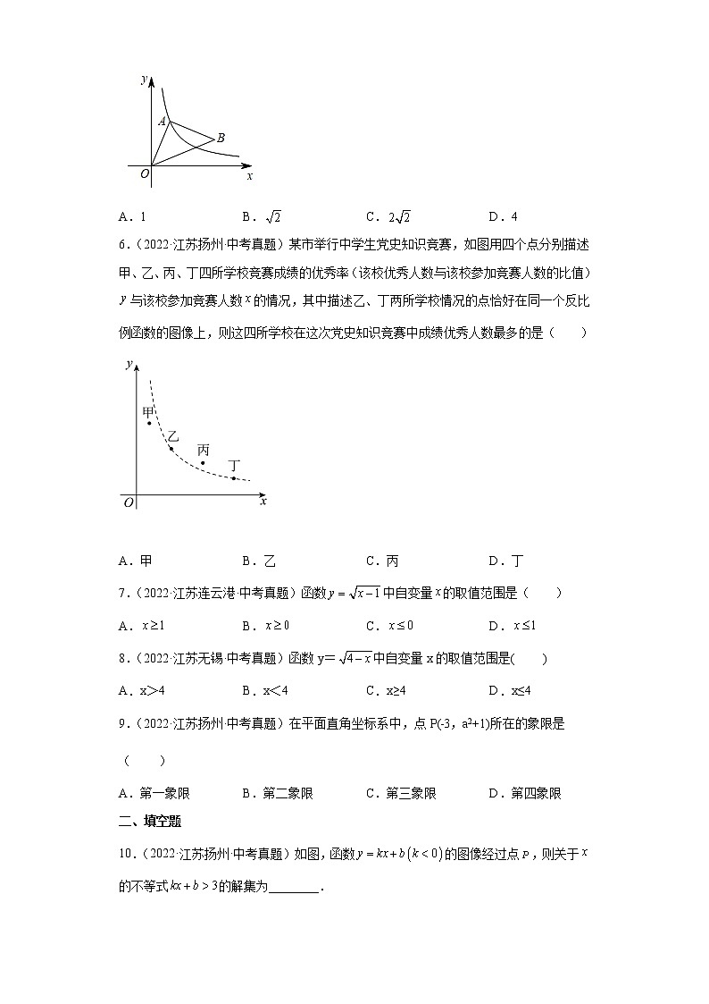 05 函数 选择题、填空题-2022年江苏省各地区中考数学真题分类汇编第2页