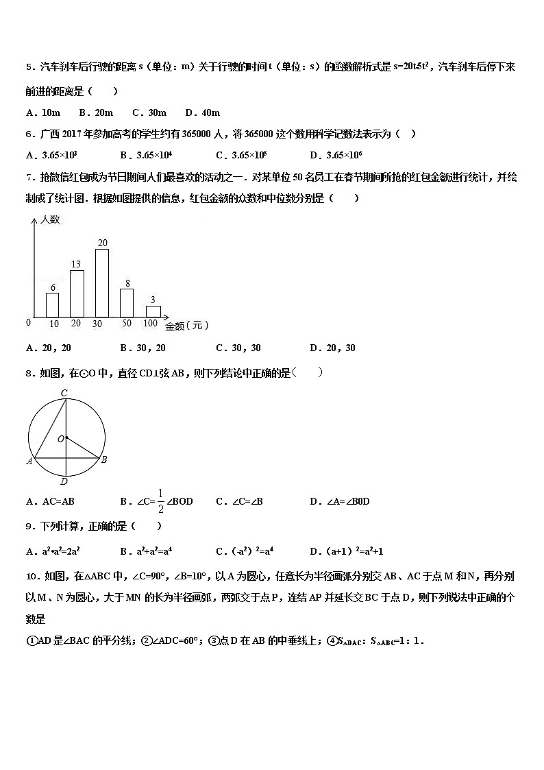 2021-2022学年江西南昌市心远中学度毕业升学考试模拟卷数学卷含解析02