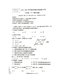 重庆市九龙坡区2021-2022学年七年级下学期期末教育质量监测数学试题（无答案）