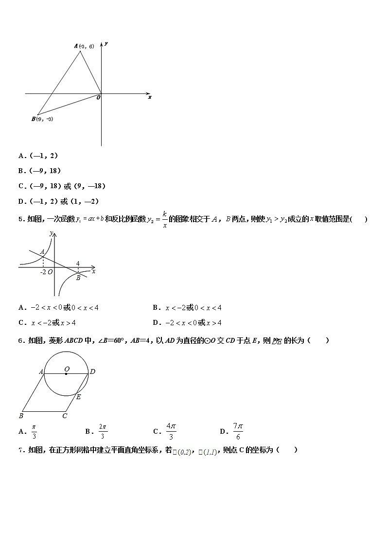 2022届河北省衡水市八校中考冲刺卷数学试题含解析02