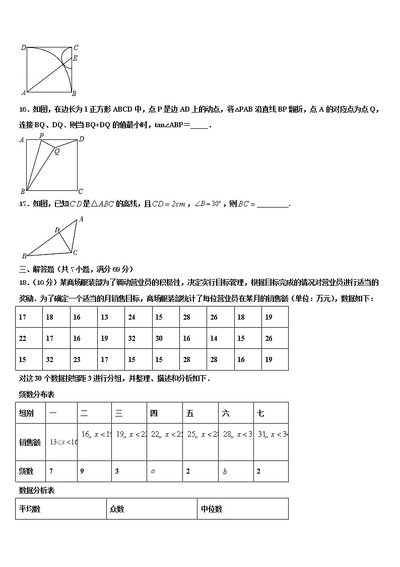 2022届河北省沽源县重点中学中考数学最后冲刺浓缩精华卷含解析03