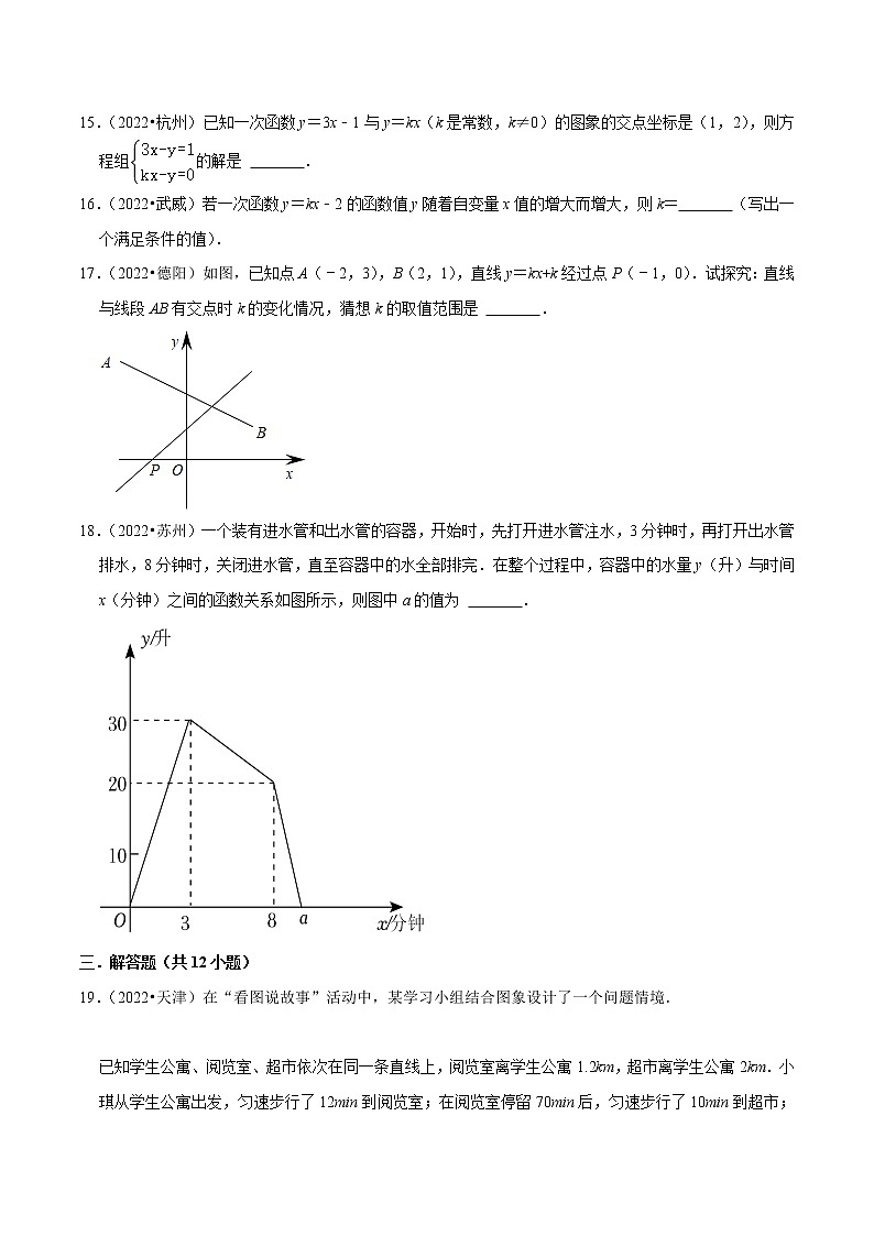 专题10一次函数-备战2023年中考数学必刷真题考点分类专练（全国通用）【解析版】03