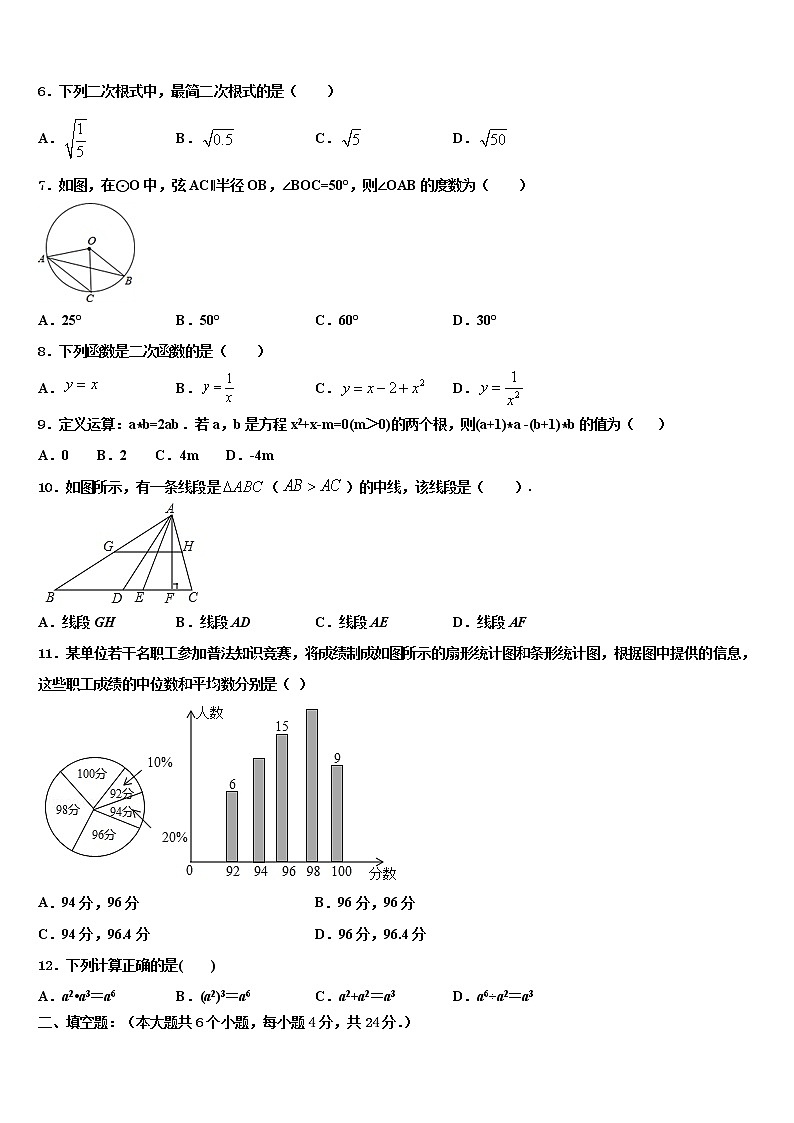 2022届湖南省衡阳市石鼓区逸夫中学中考数学考试模拟冲刺卷含解析02