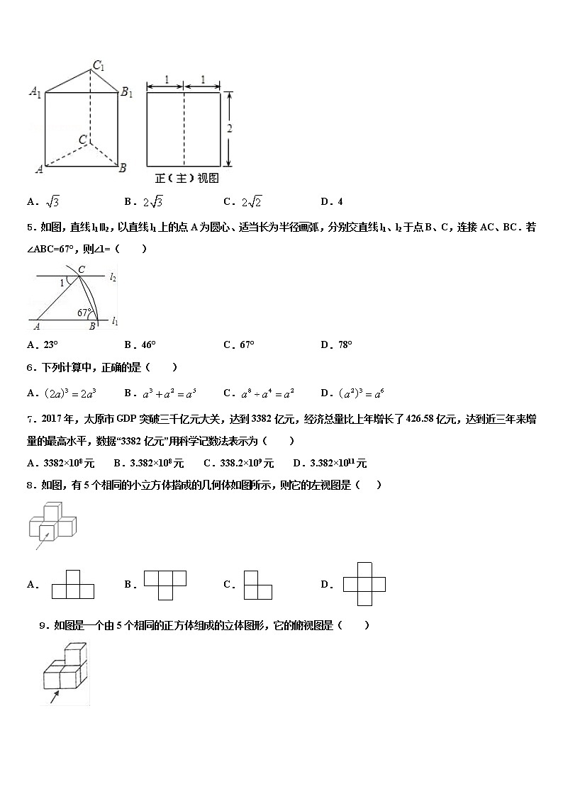 2022届湖北省武汉市华中学师范大第一附属中学中考押题数学预测卷含解析02