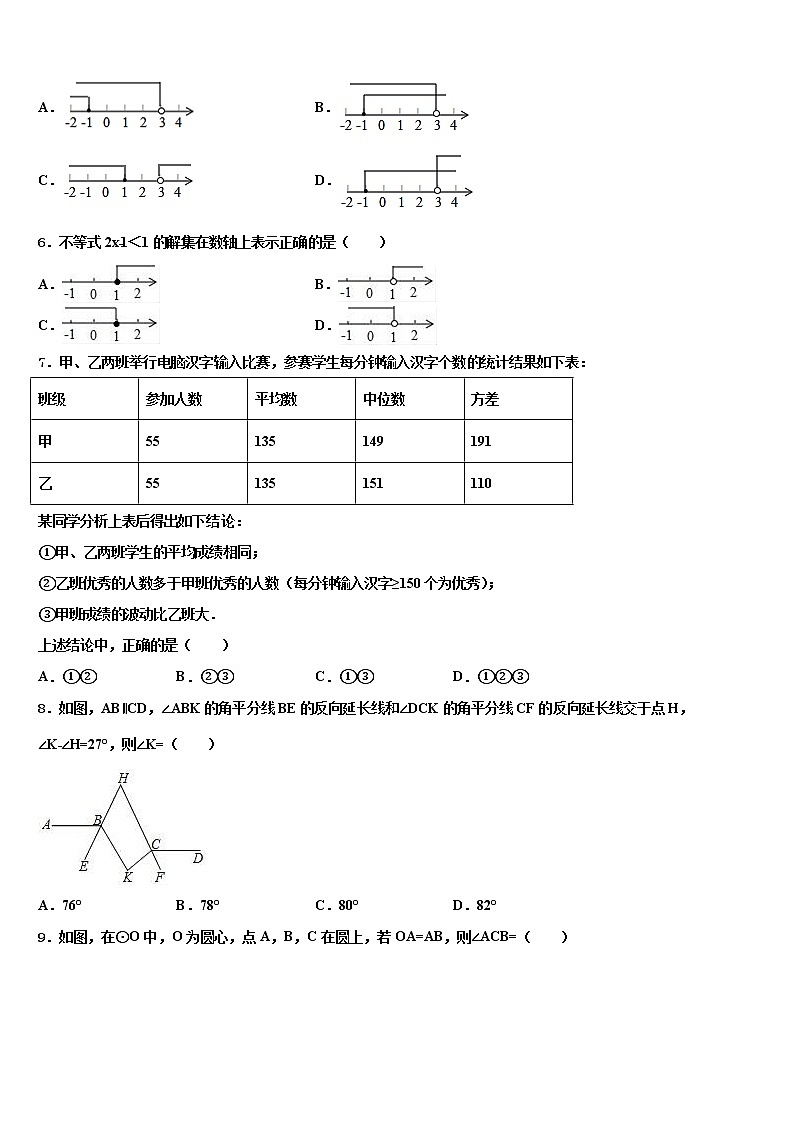 2022届湖南省新邵县中考数学五模试卷含解析02