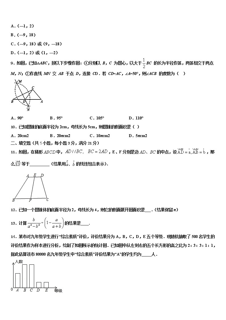 2022届湖南省邵阳市隆回县重点中学中考数学模拟预测试卷含解析03