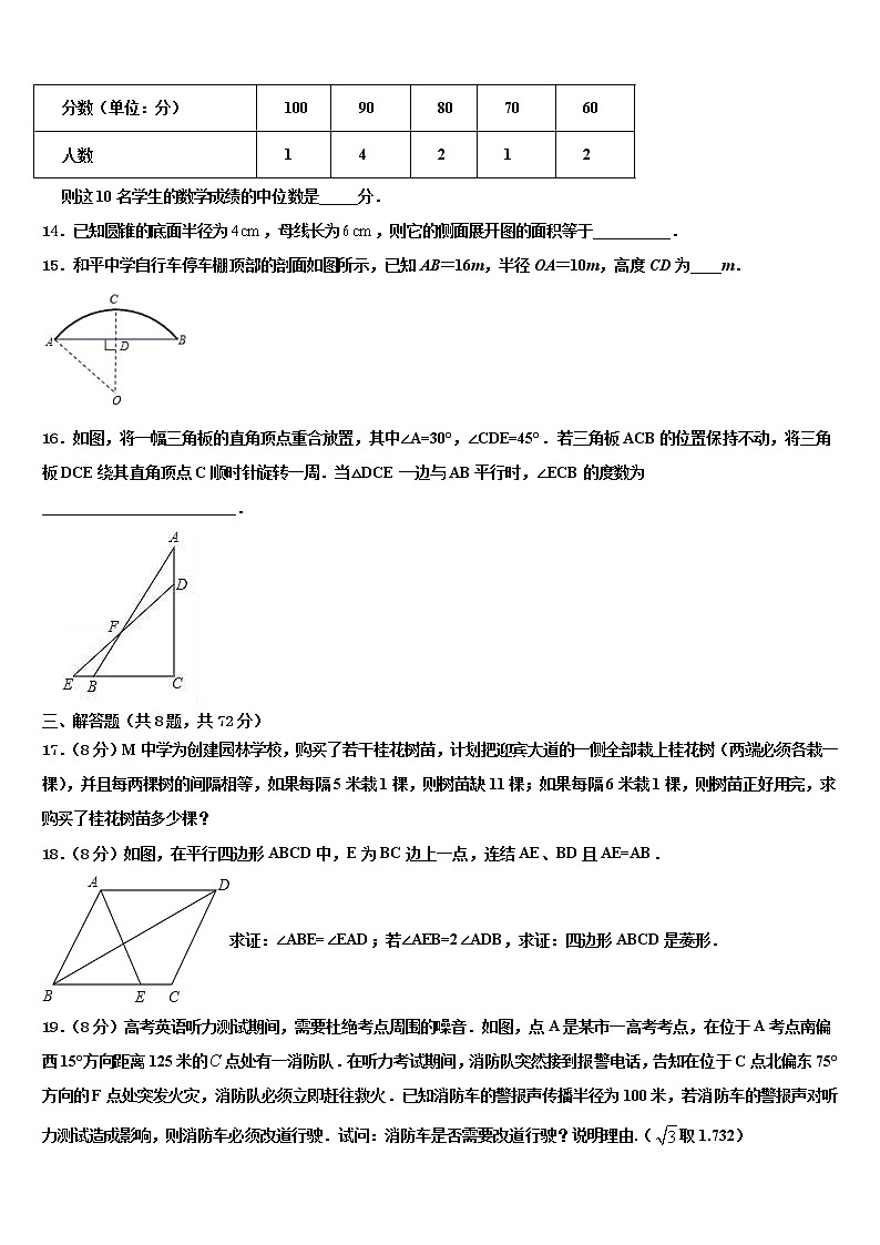 2022届湖南省涟源市重点达标名校中考数学押题卷含解析第3页