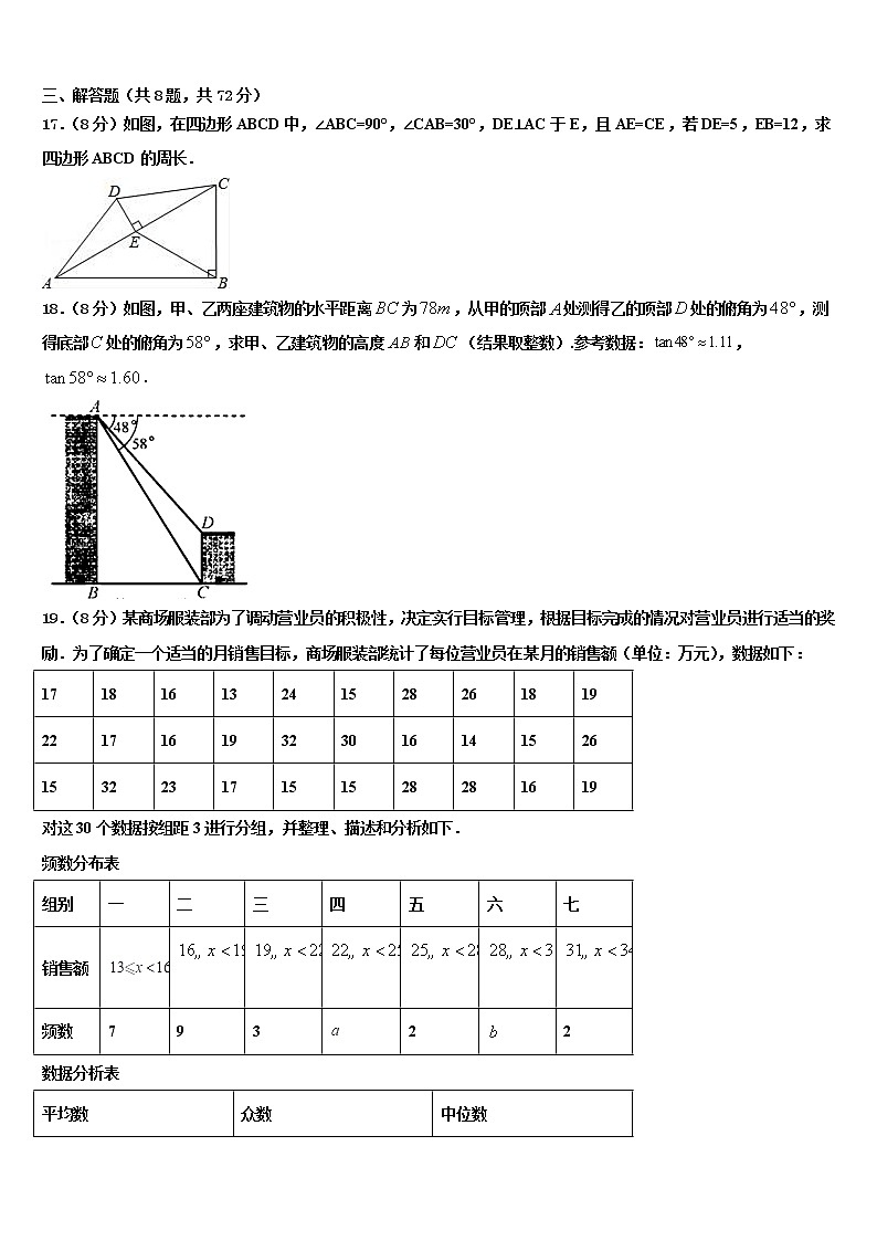 2022届湖南省长沙市长铁一中重点中学中考数学考试模拟冲刺卷含解析03