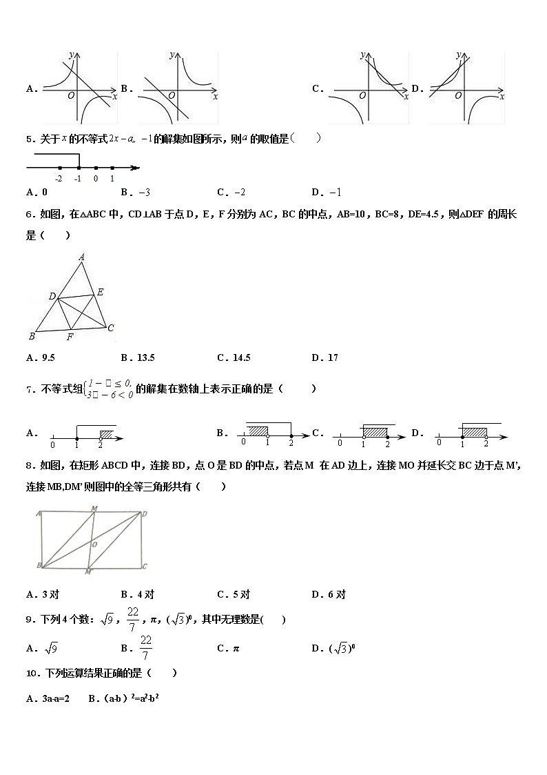 2022届湖南省邵阳市名校中考数学对点突破模拟试卷含解析02
