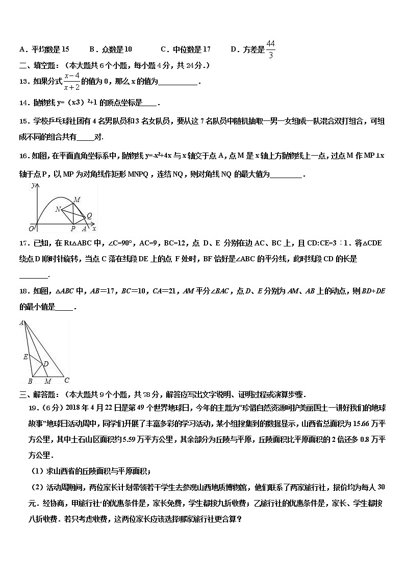 2022届湖北省咸宁市三校中考适应性考试数学试题含解析第3页