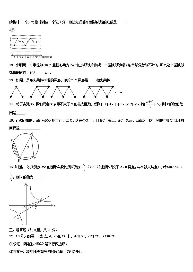 2022届江苏省宝应县天平初中市级名校中考联考数学试卷含解析03