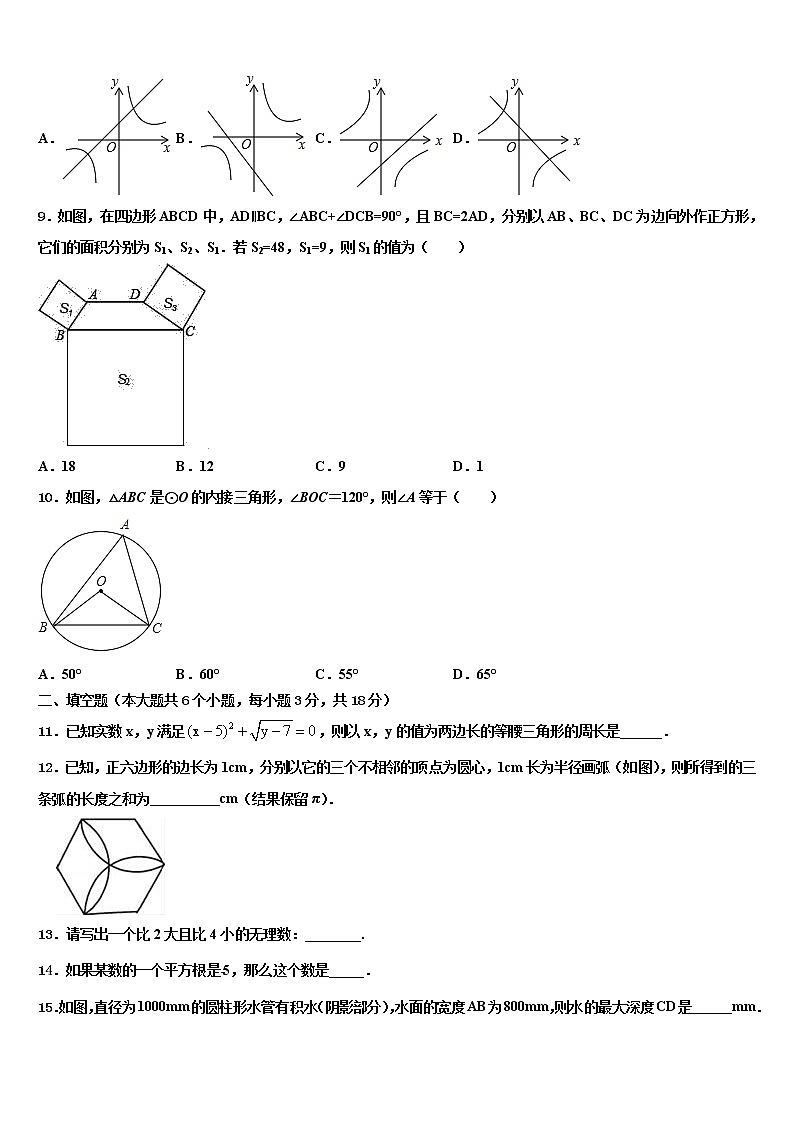 2022届江苏省灌云县西片重点名校中考数学模试卷含解析第3页