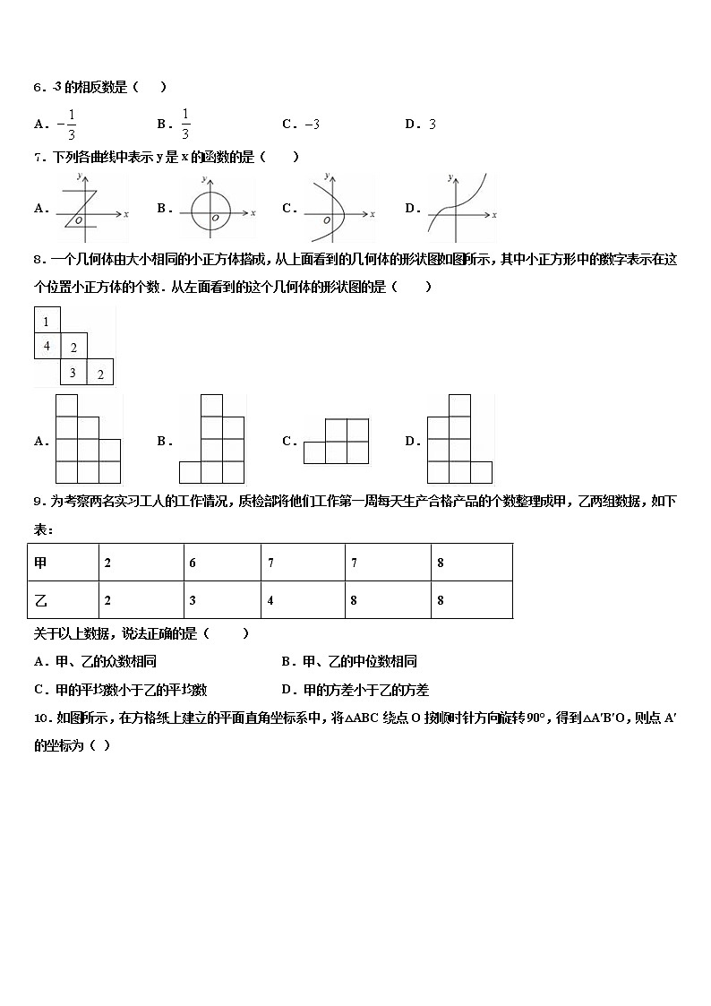 2022届江西省南昌市初中教育集团化联盟中考猜题数学试卷含解析第2页
