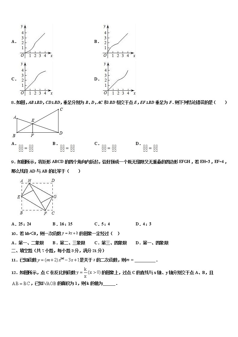 2022届江西省萍乡市名校中考数学考试模拟冲刺卷含解析03