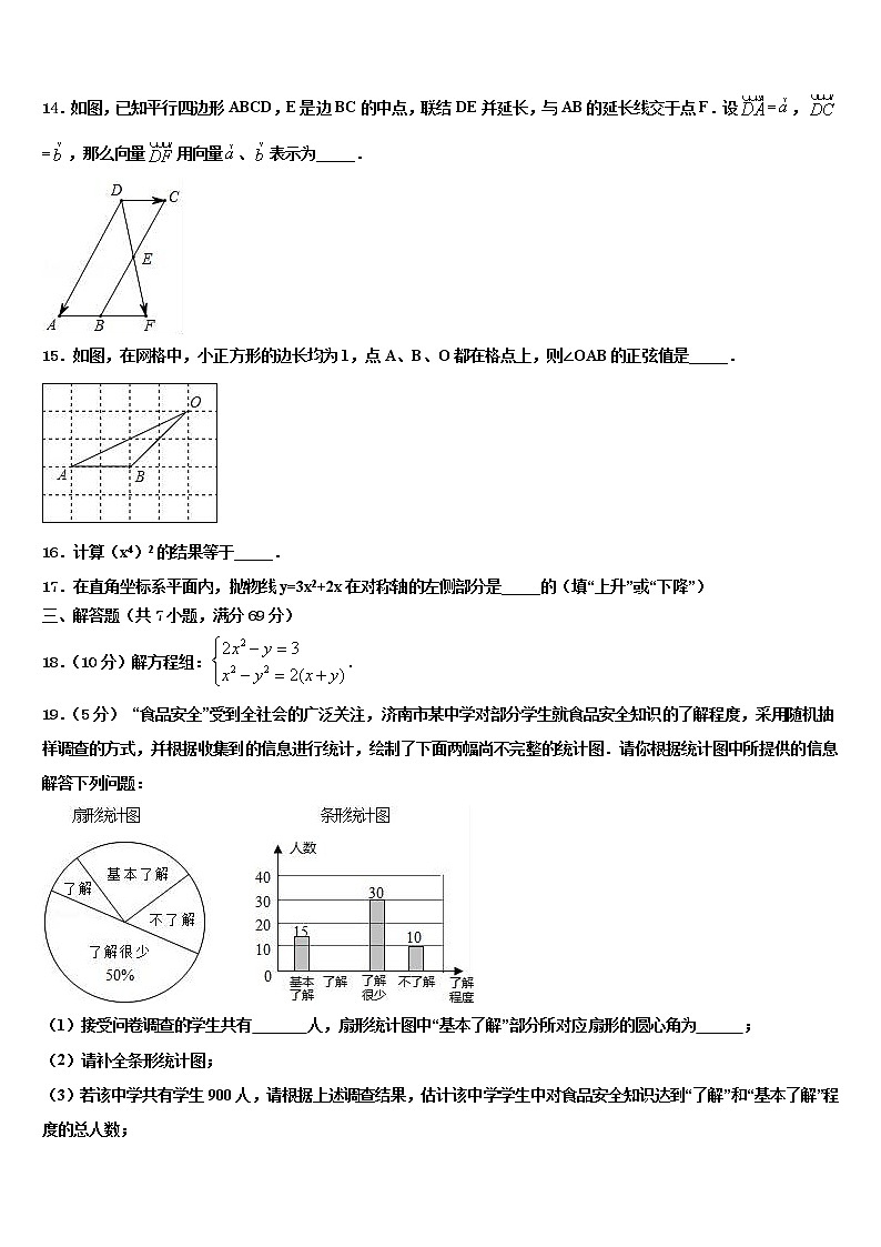 2022届江西省莲花县中考数学最后一模试卷含解析第3页