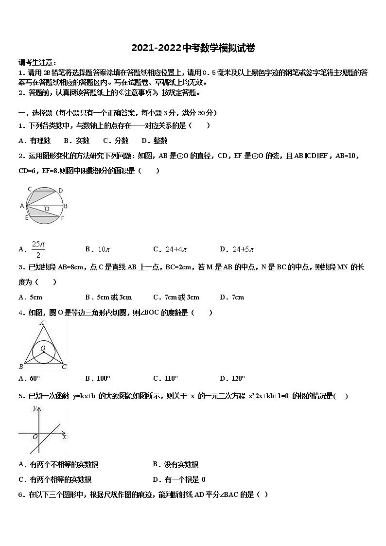 2022届江西省鄱阳县达标名校中考押题数学预测卷含解析01