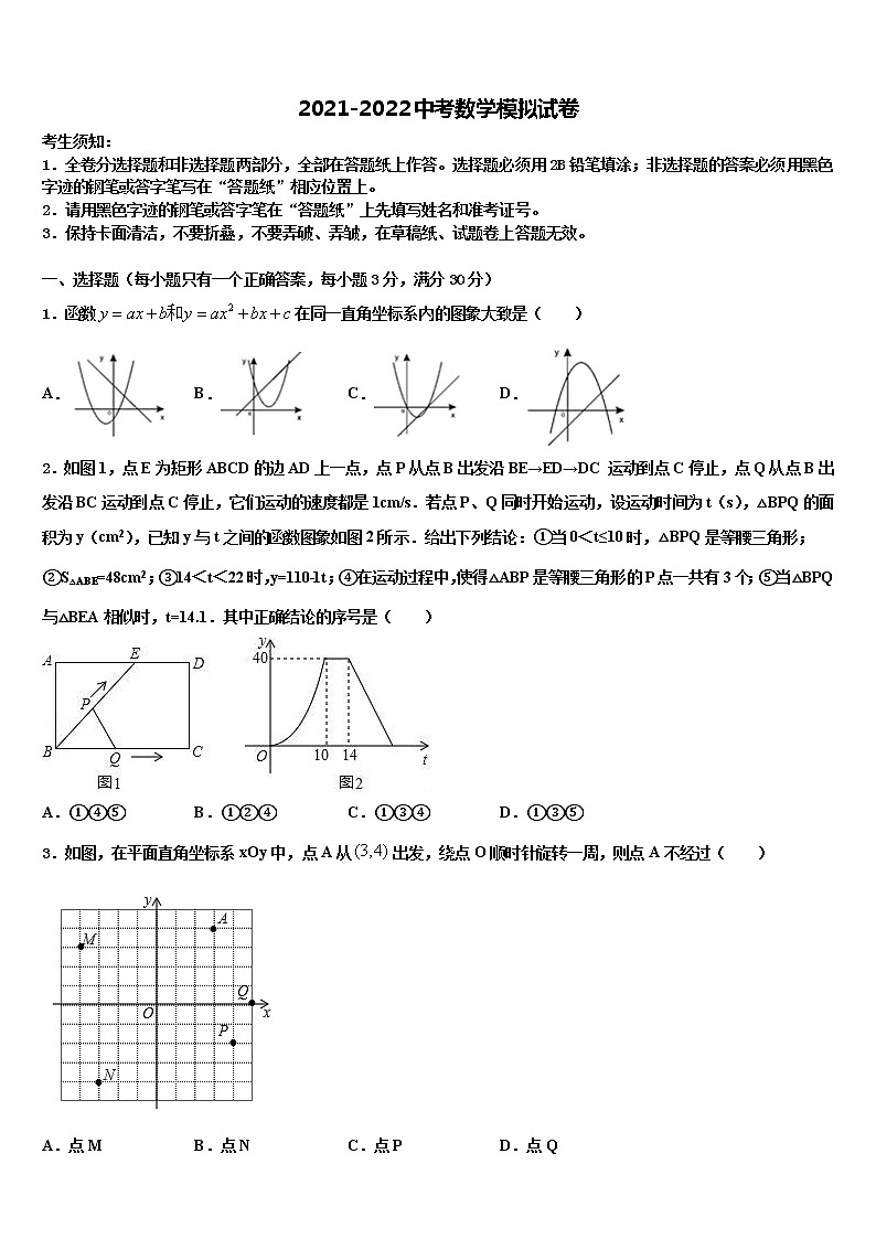 2022届江苏省苏州工业园区第十中学中考数学全真模拟试题含解析第1页