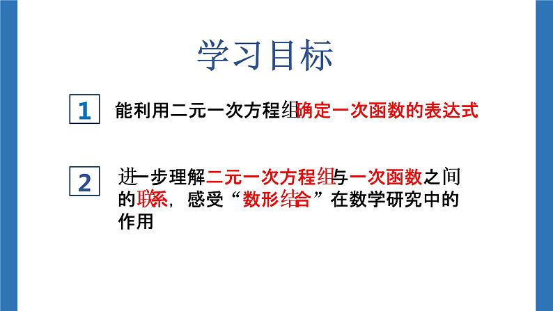 初中数学八年级上  用二元一次方程组确定一次函数表达式 课件第2页