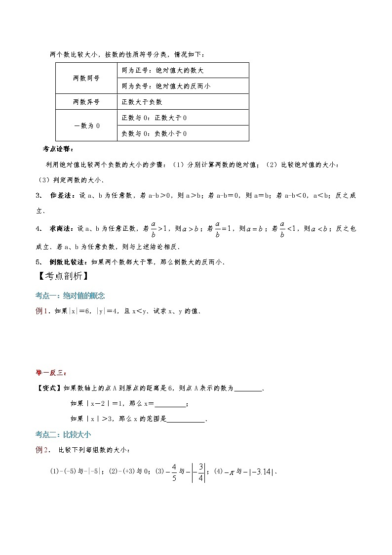 第4知绝对值-【暑假学易知】七年级数学暑假精品课程（华师大版）（解析版+原卷版）02