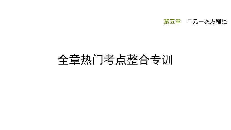 第五章二元一次方程组全章热门考点整合专训-【重难考点】2022-2023学年八年级数学上册单元复习考点一遍过（北师大版）（PPT+原卷版+解析版）01