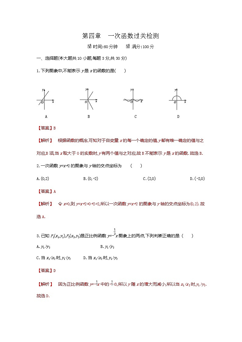 第四章一次函数全章热门考点整合专训-【重难考点】2022-2023学年八年级数学上册单元复习考点一遍过（北师大版）（PPT+原卷版+解析版）01