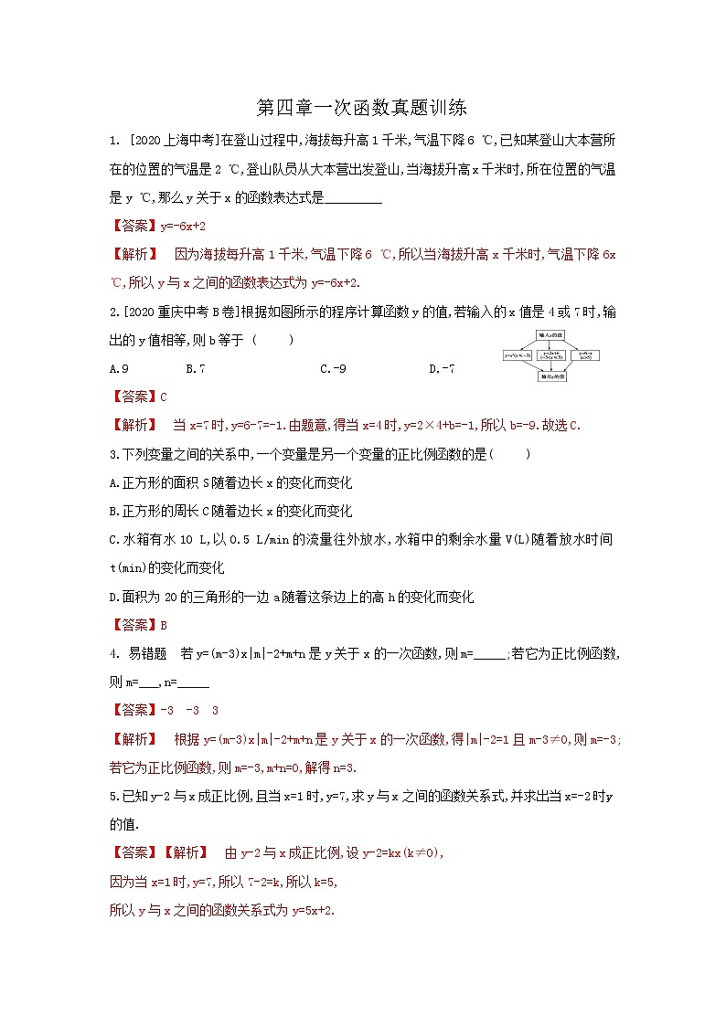 第四章一次函数全章热门考点整合专训-【重难考点】2022-2023学年八年级数学上册单元复习考点一遍过（北师大版）（PPT+原卷版+解析版）01