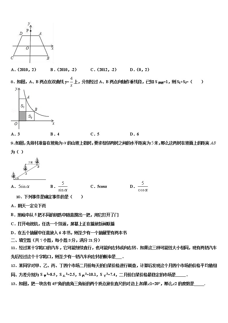 2022届山东省滨州市部分校中考数学考试模拟冲刺卷含解析02
