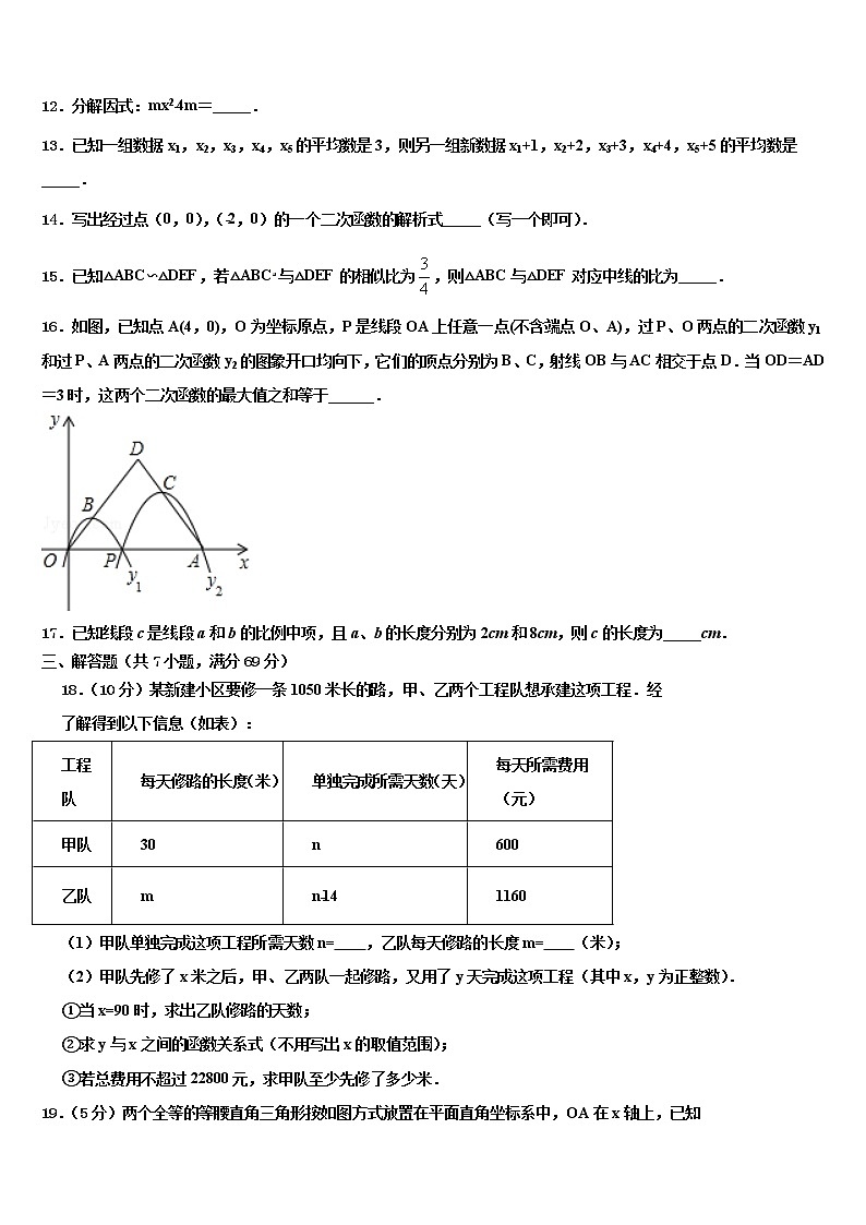 2022届内蒙古乌兰察布市北京八中学分校中考猜题数学试卷含解析03