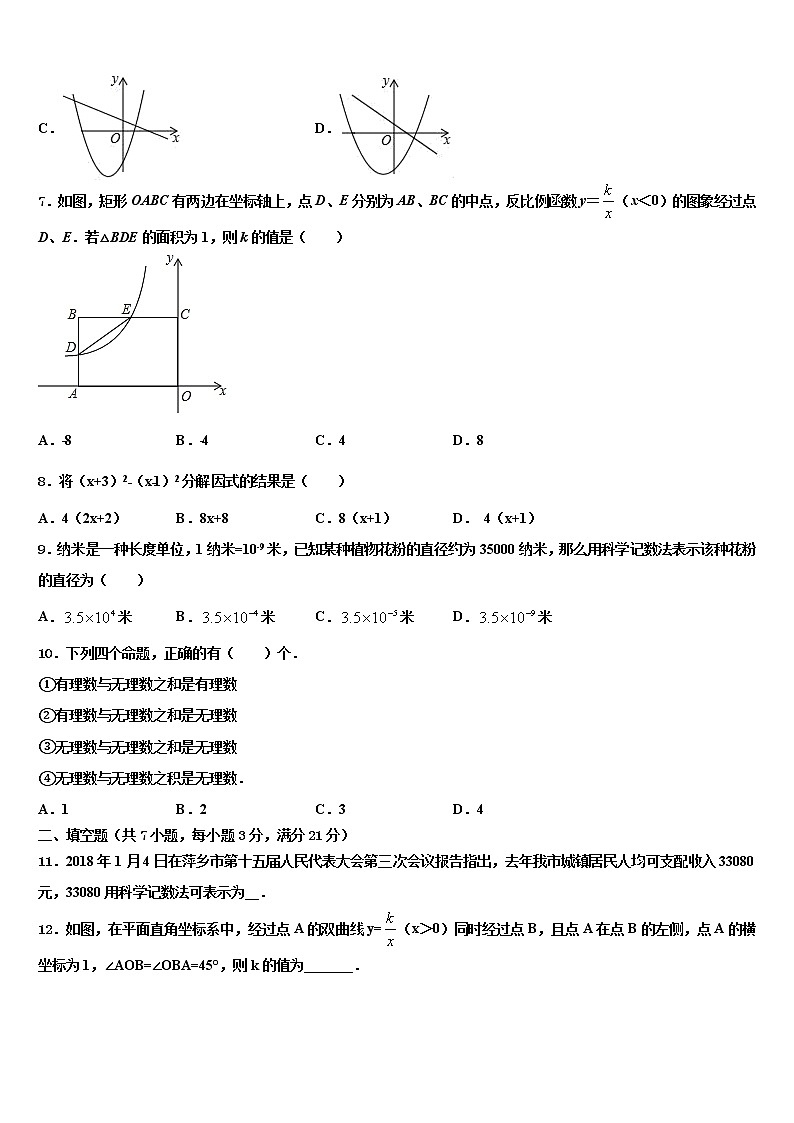 2022届内蒙古海拉尔区第十二中学中考考前最后一卷数学试卷含解析02