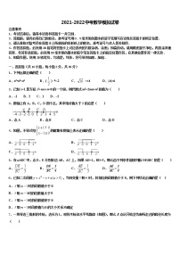 2022届山东省滨州市惠民县市级名校中考二模数学试题含解析