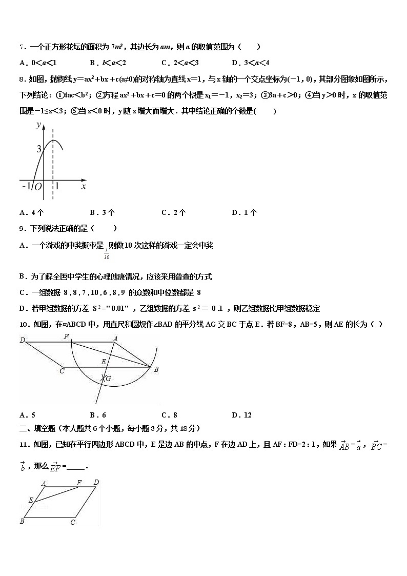 2022届山东省青岛市重点中学中考考前最后一卷数学试卷含解析第2页