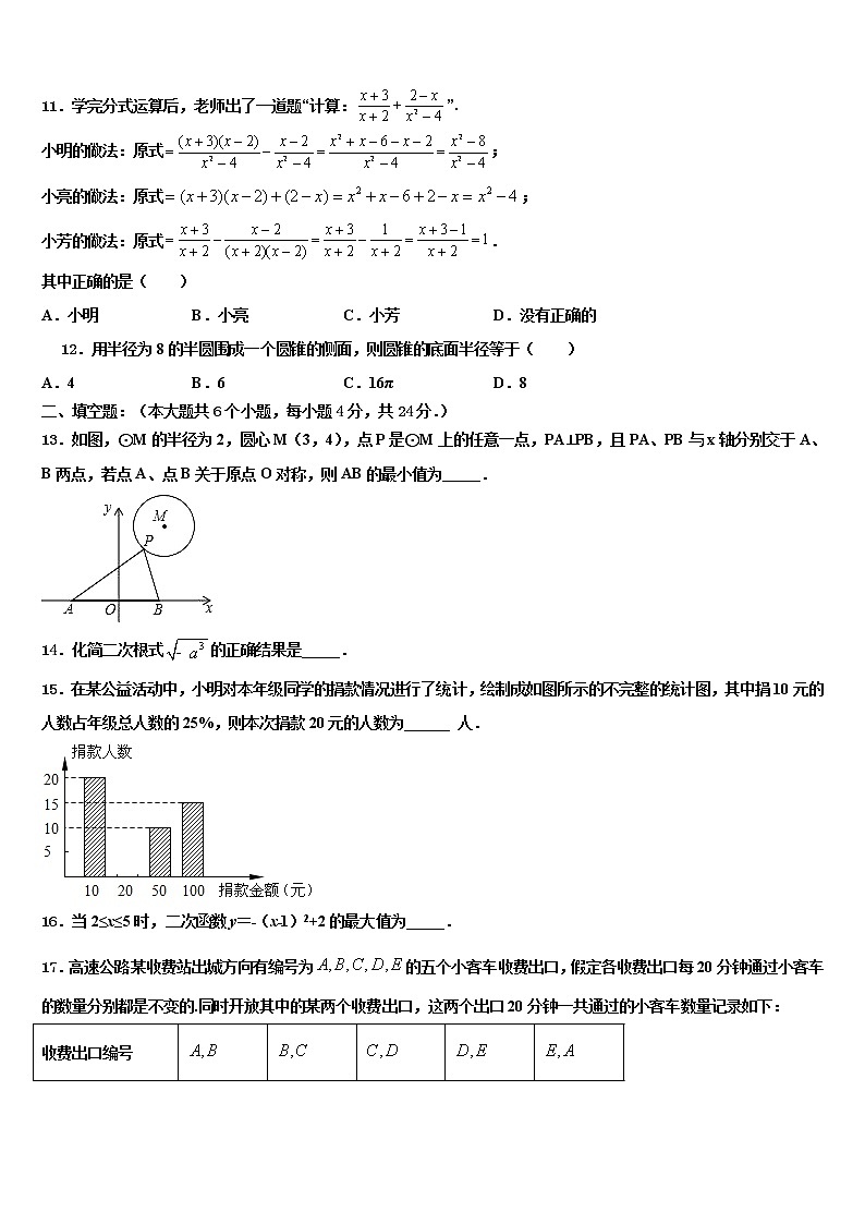 2022届山东省日照市五莲县中考试题猜想数学试卷含解析03