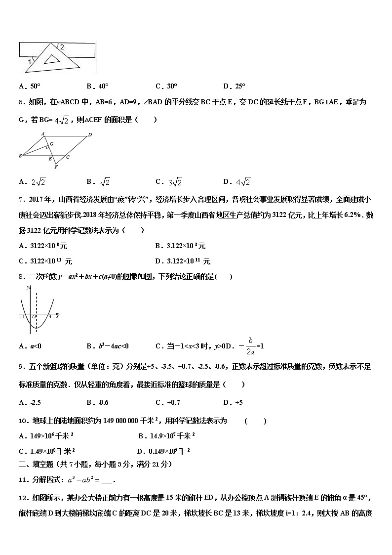2022届山东省济宁市济宁院附属中学中考二模数学试题含解析02
