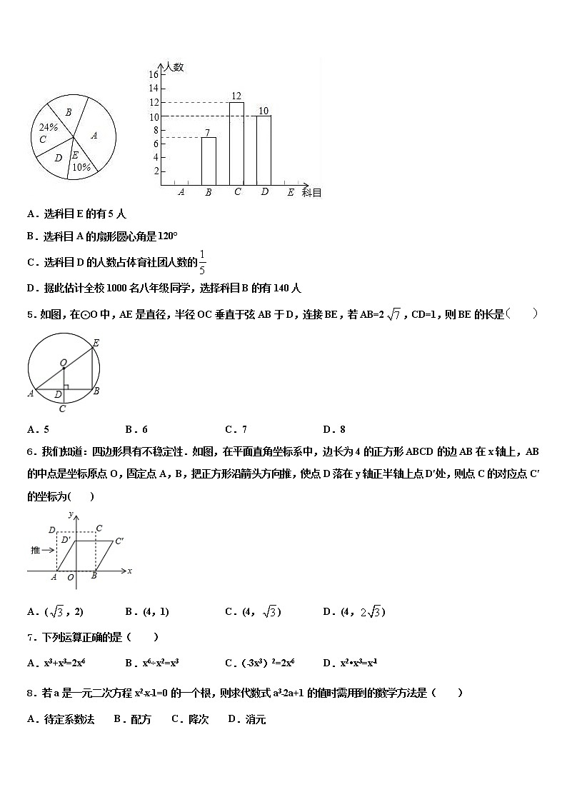 2022届山东淄博市沂源县市级名校中考考前最后一卷数学试卷含解析第2页