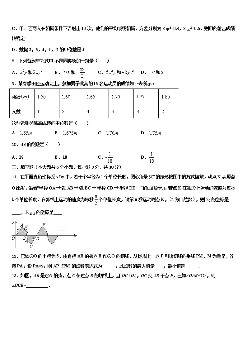 2022届扬州市江都区实验重点名校中考数学五模试卷含解析02