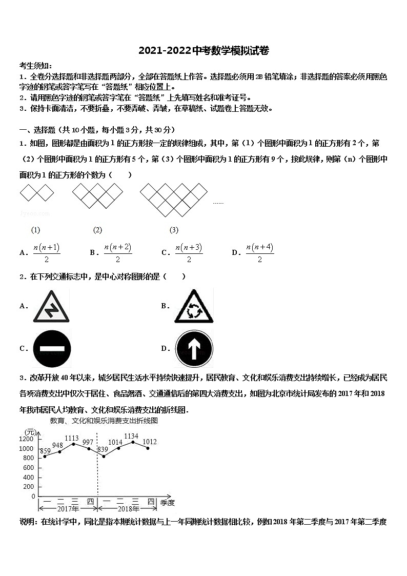 2022届信阳市重点中学中考猜题数学试卷含解析第1页