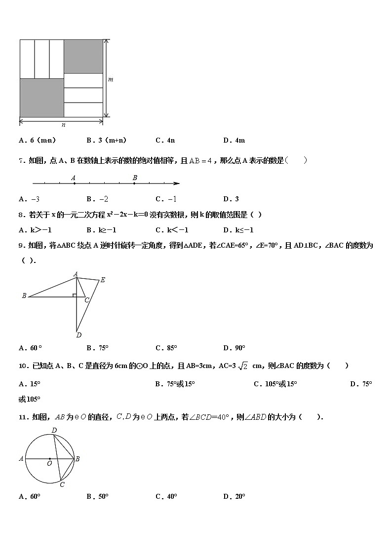 2022届云南省红河哈尼族彝族自治州泸西县中考数学模拟试题含解析02