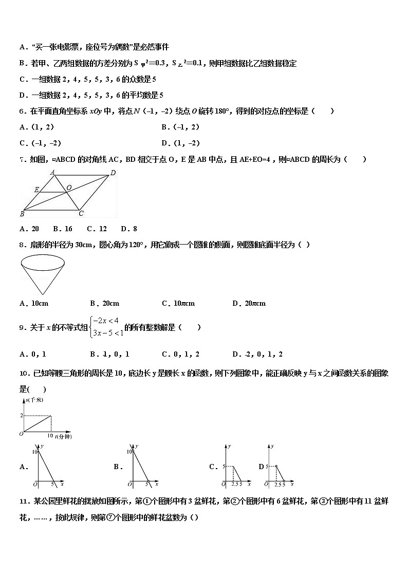 2022届山东省滨州市联考中考数学模拟预测试卷含解析02