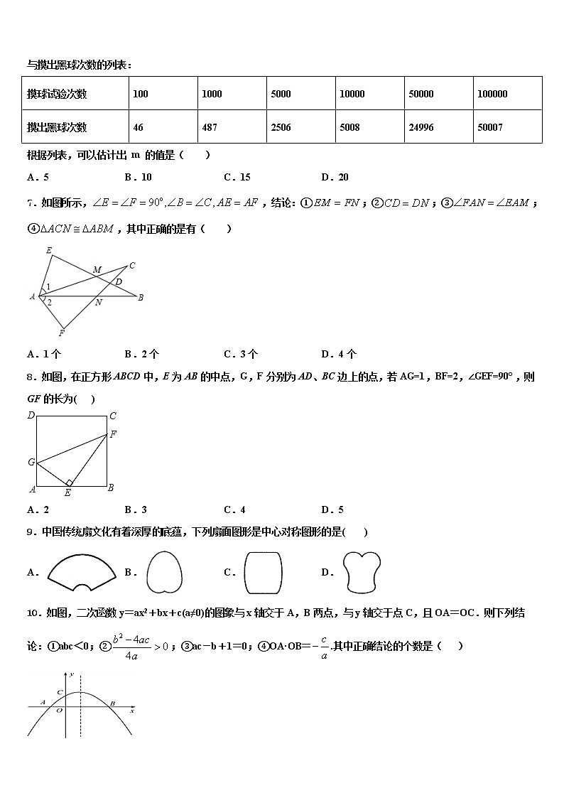 2022届深圳市龙岗区达标名校中考数学最后冲刺浓缩精华卷含解析第2页