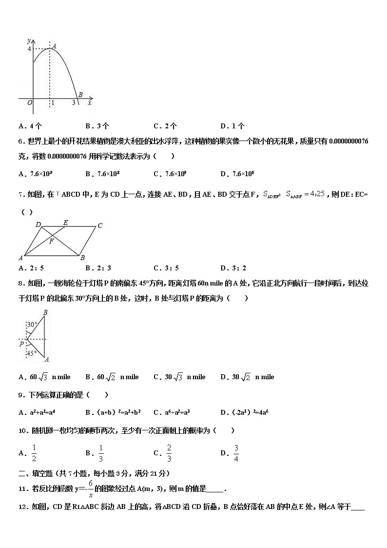 2022届内蒙古乌海市海勃湾区重点中学中考数学考前最后一卷含解析02