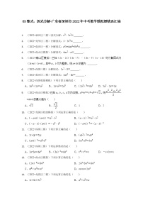 03整式、因式分解-广东省深圳市2022年中考数学模拟题精选汇编