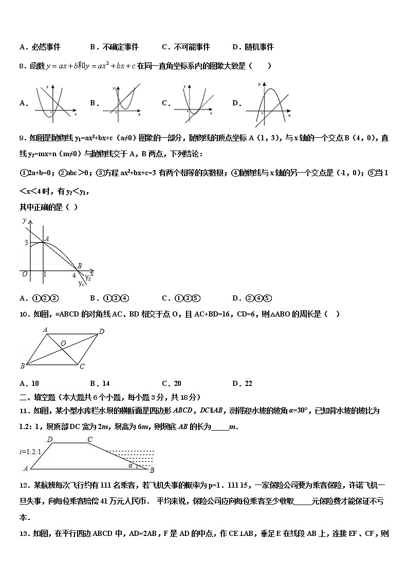 2022届浙江省仙居县市级名校中考数学考前最后一卷含解析02