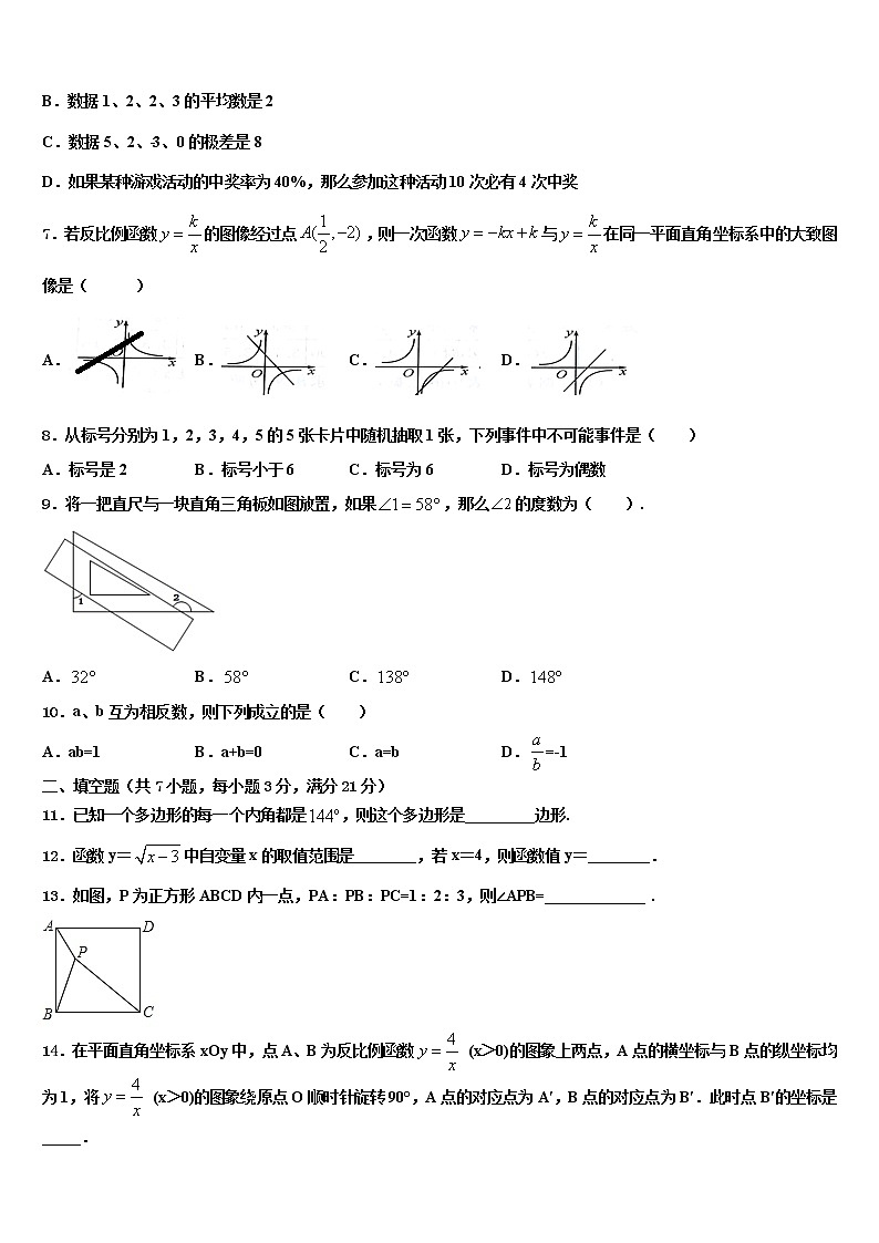 2022年安徽省合肥46中学南校区中考数学全真模拟试卷含解析02